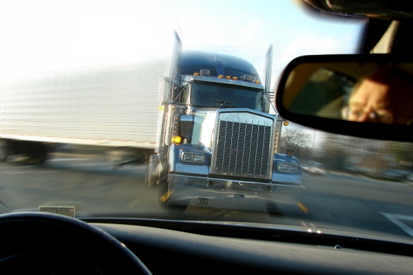 Close Call Crash with a Tractor Trailer Truck